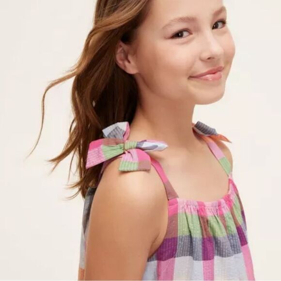 Girls' Plaid Tie-Shoulder Poplin Romper - kate spade new york x Target nwt XS - Picture 4 of 16